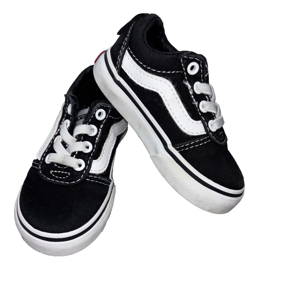 Vans Old Skool Toddler Shoes Black/White Size 5